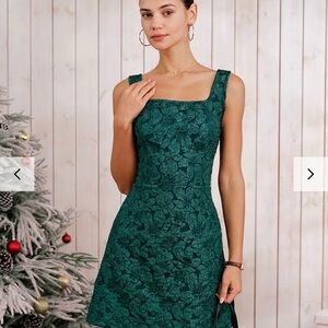 RIHOAS Teal Floral Mini Dress